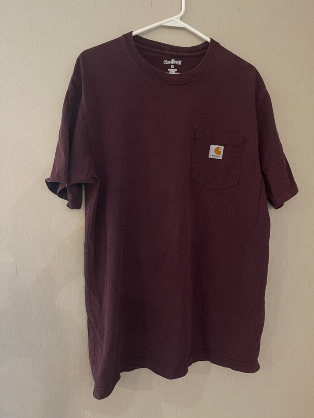 Carhartt Short-Sleeve Pocket Tee Deep Maroon burgundy men’s medium cotton